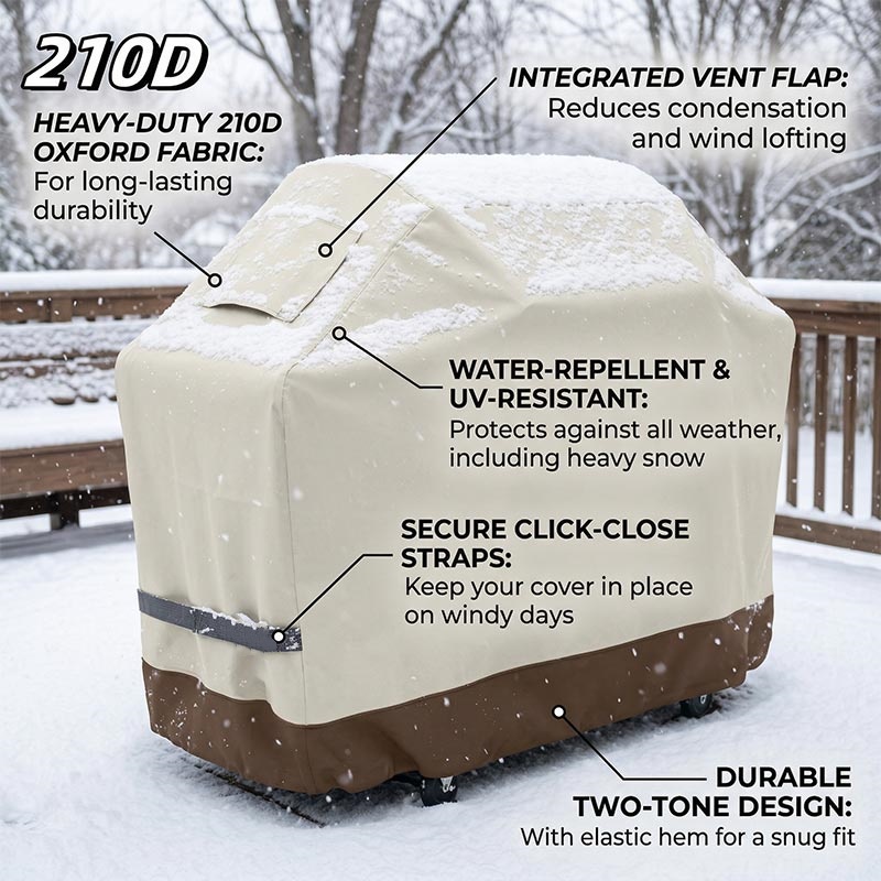 Outdoor Furniture Cover Waterproof - 210D BBQ Beige Barbecue Grill Outdoor