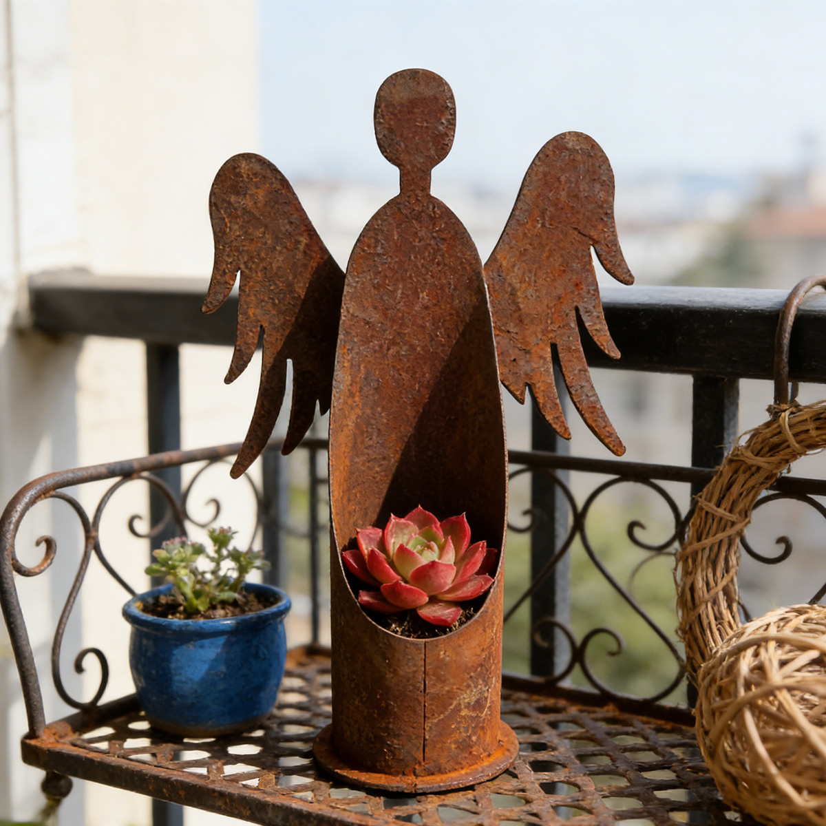 1Pc Iron Garden Sculpture, Vin - огляд і ціна Outdoor Furniture Design