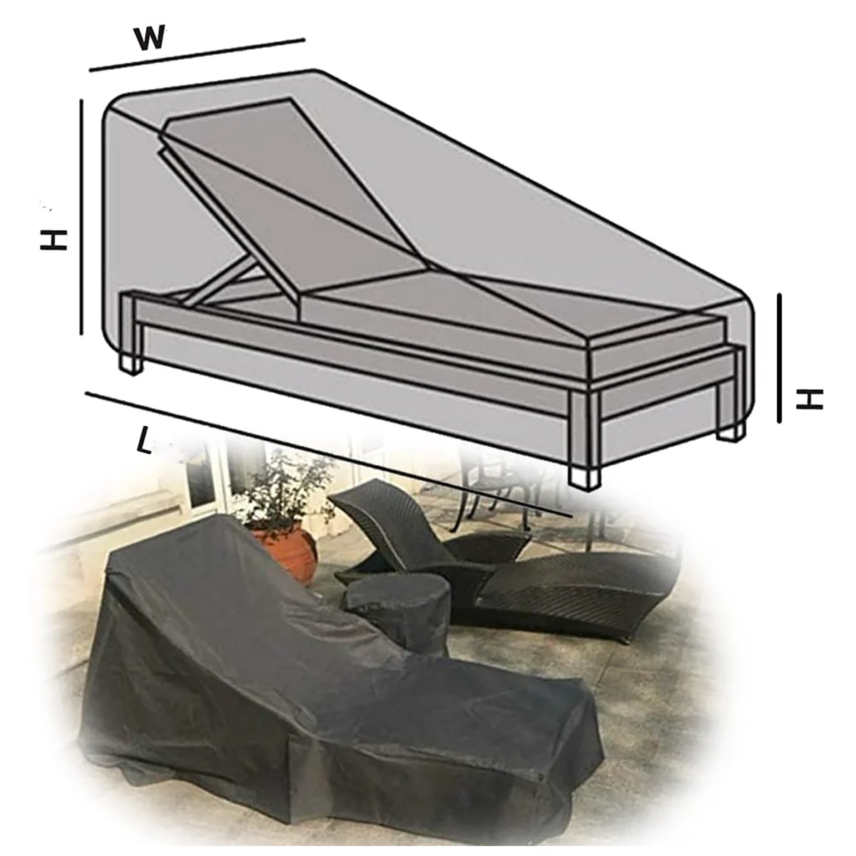 Oxford Fabric Sunlounger Cover - огляд і ціна Outdoor Furniture Cover Waterproof