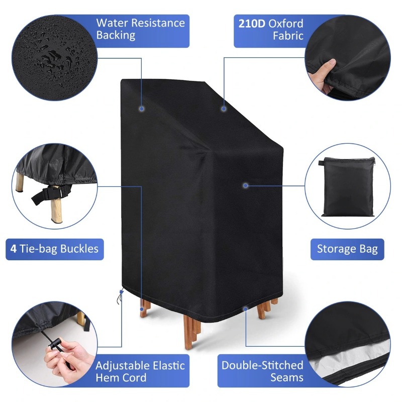 1/2/PCS Stacked Chair Dust Cov - огляд і ціна Outdoor Furniture Cover Waterproof