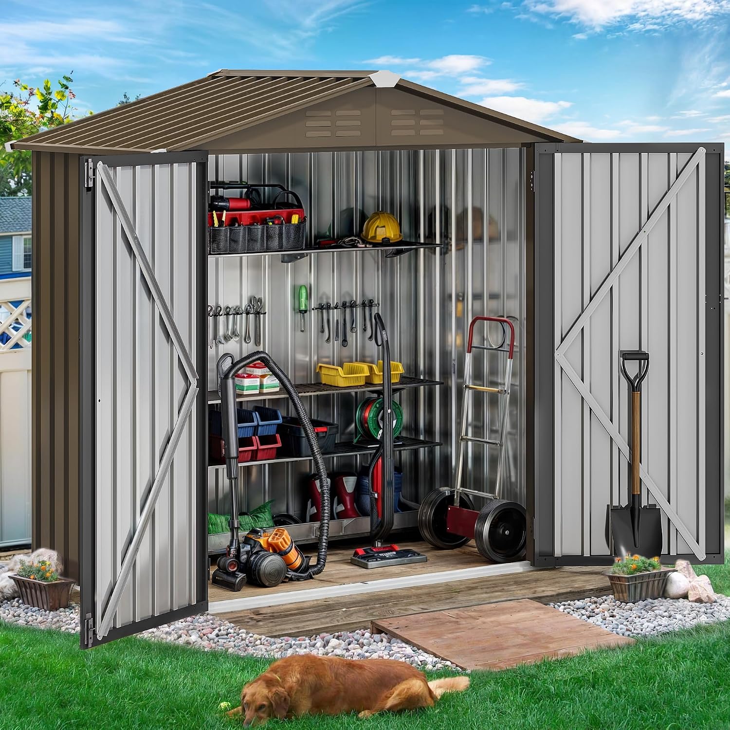 6x4ft Metal Outdoor Storage Sh - огляд і ціна Outdoor Furniture Heavy Duty