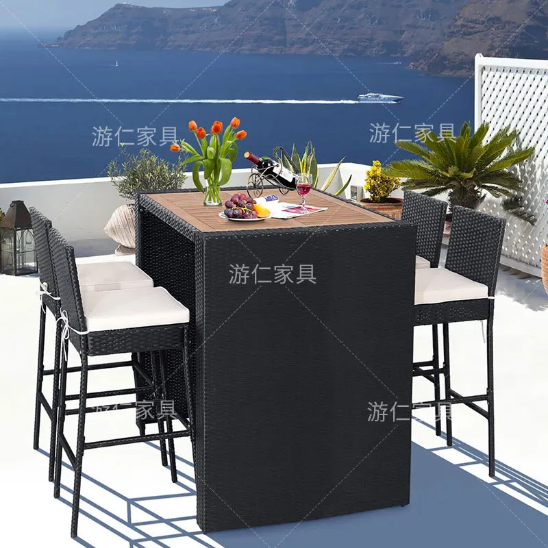 Wicker Rattan Bar Table and Ch - огляд і ціна Outdoor Furniture Lounge Set