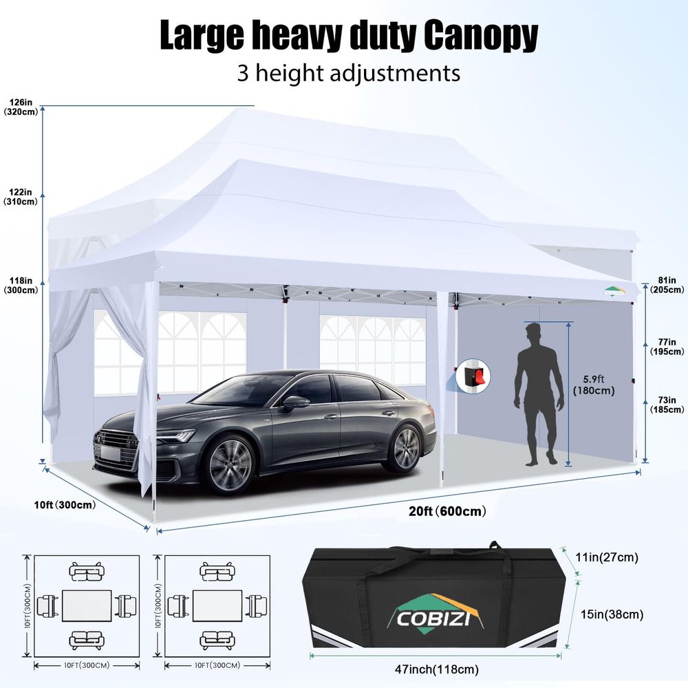 10x20 Pop Up Canopy with 6 Sid - огляд і ціна Gazebo Pop Up