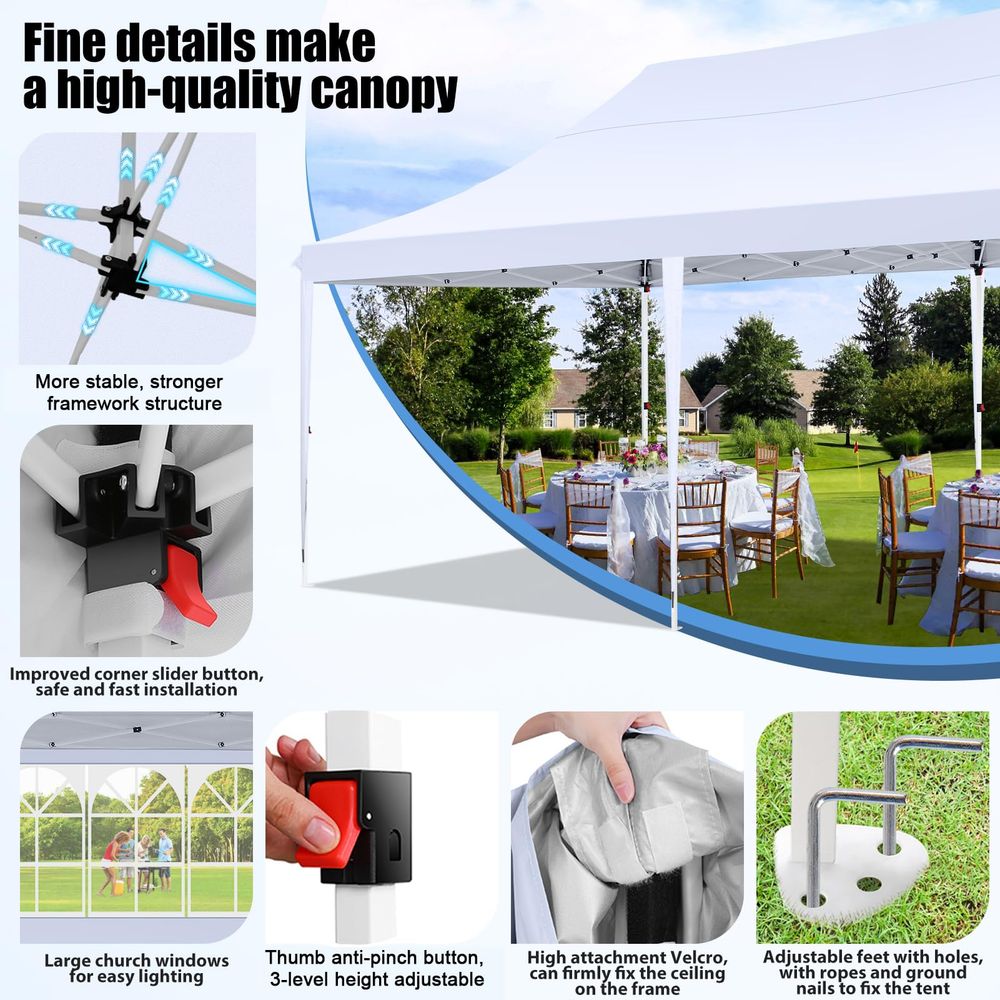 10x20 Pop Up Canopy with 6 Sid - огляд і ціна Gazebo Pop Up